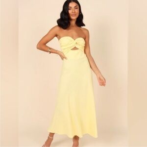 Petal & Pup Strapless Yellow Dress